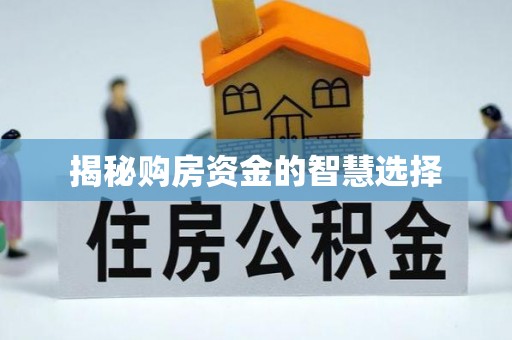 五河揭秘购房资金的智慧选择